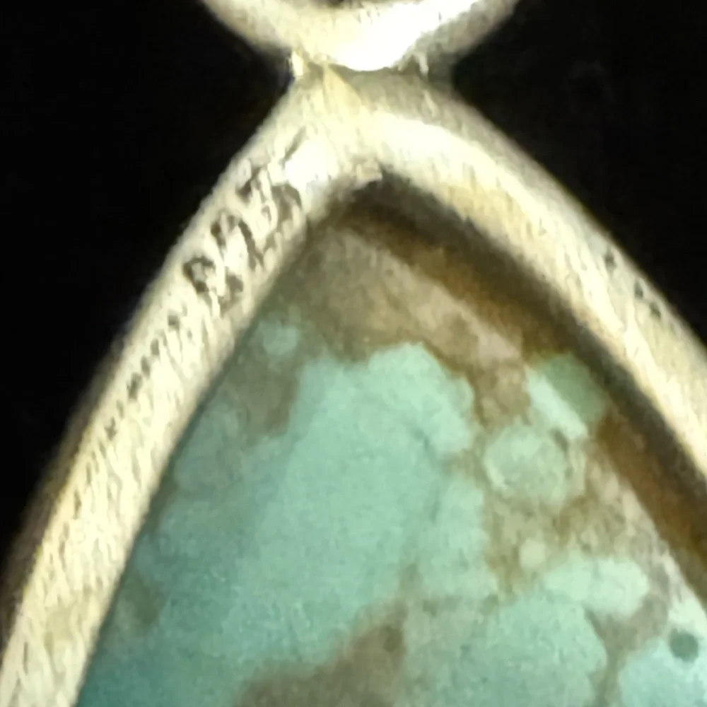 Genuine‎ native American made turquoise and sterling silver pendant